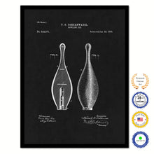 Load image into Gallery viewer, 1895 Bowling Pin Old Patent Art Print on Canvas Custom Framed Vintage Home Decor Wall Decoration Great for Gifts
