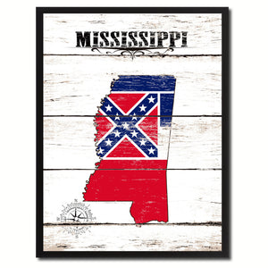 Mississippi State Flag Gifts Home Decor Wall Art Canvas Print Picture Frames