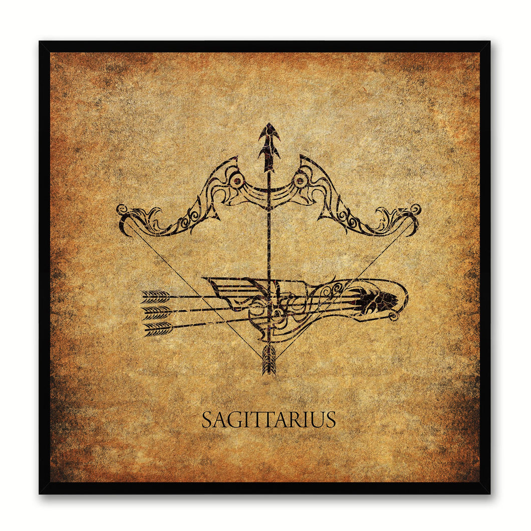 Zodiac Sagittarius Horoscope Canvas Print, Black Picture Frame Home Decor Wall Art Gift