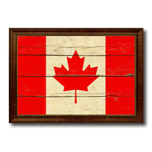 Load image into Gallery viewer, Canada Country Flag Vintage Canvas Print with Brown Picture Frame Home Decor Gifts Wall Art Decoration Artwork

