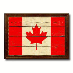 Canada Country Flag Vintage Canvas Print with Brown Picture Frame Home Decor Gifts Wall Art Decoration Artwork