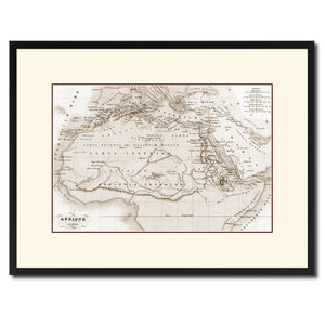 Ancient Africa Vintage Sepia Map Canvas Print, Picture Frame Gifts Home Decor Wall Art Decoration