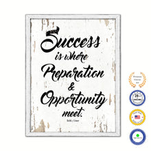 Load image into Gallery viewer, Success Is Where Preparation &amp; Opportunity Meet Bobby Unser Vintage Saying Gifts Home Decor Wall Art Canvas Print with Custom Picture Frame
