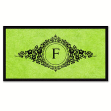 Load image into Gallery viewer, Alphabet Letter F Green Canvas Print, Black Custom Frame
