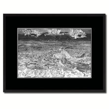 Load image into Gallery viewer, Mountain Fortress Vintage Monochrome Map Canvas Print, Gifts Picture Frames Home Decor Wall Art
