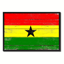 Load image into Gallery viewer, Ghana Country National Flag Vintage Canvas Print with Picture Frame Home Decor Wall Art Collection Gift Ideas

