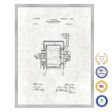 Load image into Gallery viewer, 1899 Coffee Roasting Machine Antique Patent Artwork Silver Framed Canvas Print Home Office Decor Great for Coffee Lover Cafe Tea Shop
