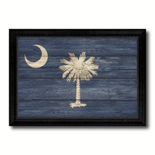 Load image into Gallery viewer, South Carolina State Flag Texture Canvas Print with Black Picture Frame Home Decor Man Cave Wall Art Collectible Decoration Artwork Gifts
