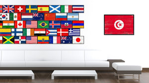 Tunisia Country National Flag Vintage Canvas Print with Picture Frame Home Decor Wall Art Collection Gift Ideas