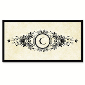 Alphabet Letter C White Canvas Print Black Frame Kids Bedroom Wall Décor Home Art