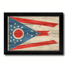 Load image into Gallery viewer, Ohio State Flag Texture Canvas Print with Black Picture Frame Home Decor Man Cave Wall Art Collectible Decoration Artwork Gifts
