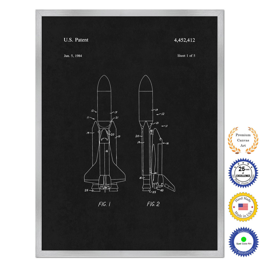 1984 Space Shuttle Old Patent Art Print on Canvas Custom Framed Vintage Home Decor Wall Decoration Great for Gifts