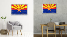 Load image into Gallery viewer, Arizona State Flag Shabby Chic Gifts Home Decor Wall Art Canvas Print, White Wash Wood Frame

