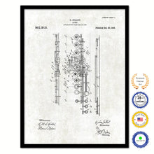 Load image into Gallery viewer, 1908 Flute Old Patent Art Print on Canvas Custom Framed Vintage Home Decor Wall Decoration Great for Gifts
