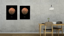 Load image into Gallery viewer, Mars Print on Canvas Planets of Solar System Black Custom Framed Art Home Decor Wall Office Decoration
