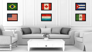 Luxembourg Country Flag Texture Canvas Print with Black Picture Frame Home Decor Wall Art Decoration Collection Gift Ideas