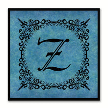 Load image into Gallery viewer, Alphabet Z Blue Canvas Print Black Frame Kids Bedroom Wall Décor Home Art
