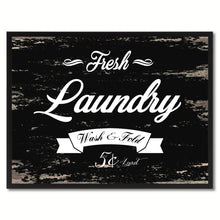 Load image into Gallery viewer, Fresh Laundry Vintage Sign Black Canvas Print Home Decor Wall Art Gifts Picture Frames
