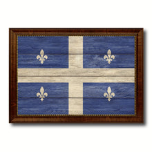 Load image into Gallery viewer, Quebec City Canada Texture Flag Canvas Print Brown Picture Frame
