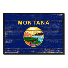 Load image into Gallery viewer, Montana State Flag Vintage Canvas Print with Black Picture Frame Home DecorWall Art Collectible Decoration Artwork Gifts
