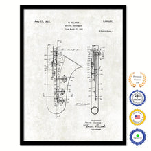 Load image into Gallery viewer, 1935 Saxophone Musical Instrument Old Patent Art Print on Canvas Custom Framed Vintage Home Decor Wall Decoration Great for Gifts
