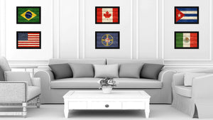 Omaha City Nebraska State Texture Flag Canvas Print Black Picture Frame