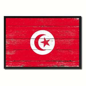 Tunisia Country National Flag Vintage Canvas Print with Picture Frame Home Decor Wall Art Collection Gift Ideas