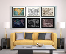 Load image into Gallery viewer, Chicago Illinois Vintage Vivid Sepia Map Canvas Print, Picture Frames Home Decor Wall Art Decoration Gifts
