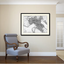 Load image into Gallery viewer, North Italy Vintage B&amp;W Map Canvas Print, Picture Frame Home Decor Wall Art Gift Ideas
