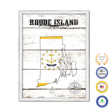 Load image into Gallery viewer, Rhode Island Flag Gifts Home Decor Wall Art Canvas Print with Custom Picture Frame

