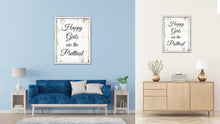 Load image into Gallery viewer, Happy girls are the prettiest girls Vintage Saying Gifts Home Decor Wall Art Canvas Print with Custom Picture Frame, White Wash
