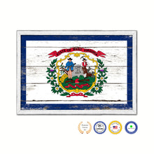 Load image into Gallery viewer, West Virginia State Flag Shabby Chic Gifts Home Decor Wall Art Canvas Print, White Wash Wood Frame
