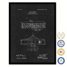 Load image into Gallery viewer, 1906 Flying Machine Vintage Patent Artwork Black Framed Canvas Home Office Decor Great for Pilot Gift

