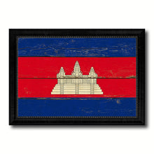 Load image into Gallery viewer, Cambodia Country Flag Vintage Canvas Print with Black Picture Frame Home Decor Gifts Wall Art Decoration Artwork
