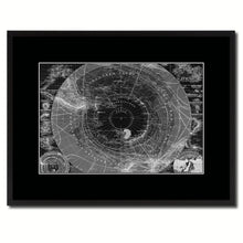 Load image into Gallery viewer, Antarctica South Pole Vintage Monochrome Map Canvas Print, Gifts Picture Frames Home Decor Wall Art
