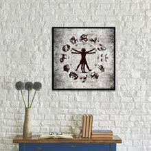 Load image into Gallery viewer, Man Horoscope Canvas Print Black Custom Frame Home Decor Wall Art
