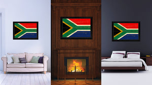 South Africa Country Flag Vintage Canvas Print with Black Picture Frame Home Decor Gifts Wall Art Decoration Artwork