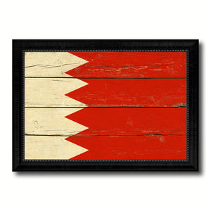 Bahrain Country Flag Vintage Canvas Print with Black Picture Frame Home Decor Gifts Wall Art Decoration Artwork