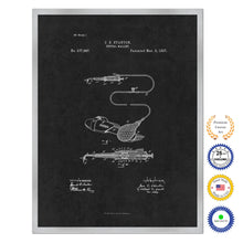 Load image into Gallery viewer, 1897 Dentist Dental Mallet Antique Patent Artwork Silver Framed Canvas Home Office Decor Great for Dentist Orthodontist
