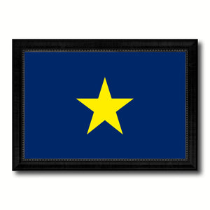 Burnet's 1st Texas Republic 1836-1839 Military Flag Canvas Print Black Picture Frame Gifts Home Decor Wall Art