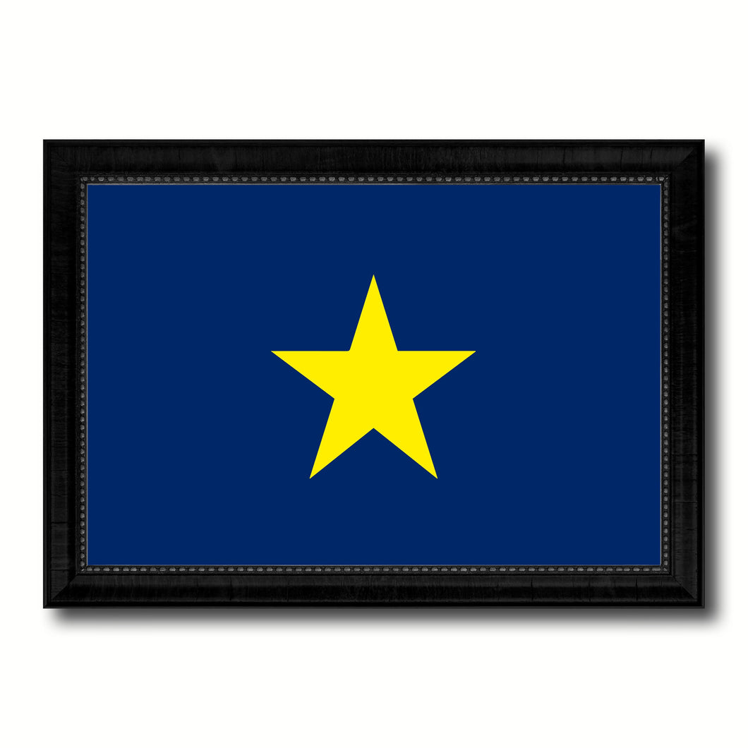 Burnet's 1st Texas Republic 1836-1839 Military Flag Canvas Print Black Picture Frame Gifts Home Decor Wall Art