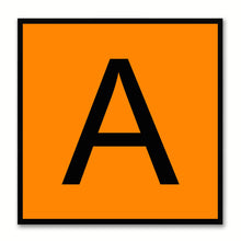 Load image into Gallery viewer, Alphabet A Orange Canvas Print Black Frame Kids Bedroom Wall Décor Home Art
