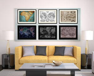 Japan Vintage Sepia Map Canvas Print, Picture Frame Gifts Home Decor Wall Art Decoration