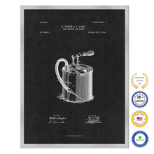 Load image into Gallery viewer, 1894 Firefighter Fire Engine and Pump Antique Patent Artwork Silver Framed Canvas Home Office Decor Great for Firefighter Fireman Firewoman
