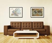 Load image into Gallery viewer, Ancient Europe Vintage Antique Map Wall Art Home Decor Gift Ideas Canvas Print Custom Picture Frame
