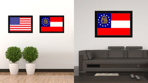 Georgia State Flag Canvas Print with Custom Black Picture Frame Home Decor Wall Art Decoration Gifts