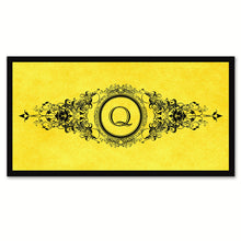 Load image into Gallery viewer, Alphabet Letter Q Yellow Canvas Print, Black Custom Frame
