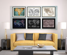 Load image into Gallery viewer, Greece Vintage Sepia Map Canvas Print, Picture Frame Gifts Home Decor Wall Art Decoration
