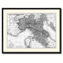 Load image into Gallery viewer, North Italy Vintage B&amp;W Map Canvas Print, Picture Frame Home Decor Wall Art Gift Ideas
