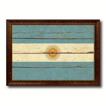 Load image into Gallery viewer, Argentina Country Flag Vintage Canvas Print with Brown Picture Frame Home Decor Gifts Wall Art Decoration Artwork
